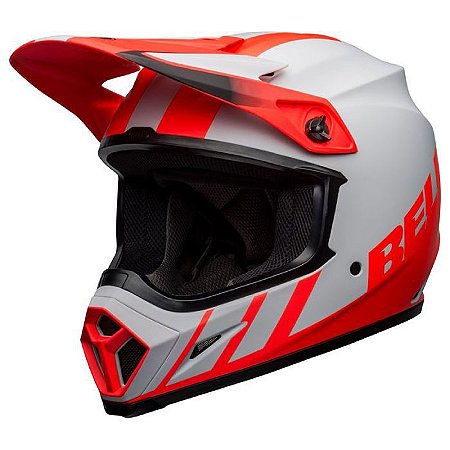 Capacete Cross Bell Mx-9 Mips Infrared Branco Vermelho Fosco - Moto-X Wear  - Loja ideal para Motociclista! Venha conferir as nossas novidades.