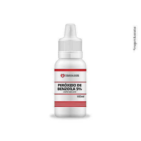 Peróxido de Benzoíla 5% - 100ml - loção p/ acnes e espinhas