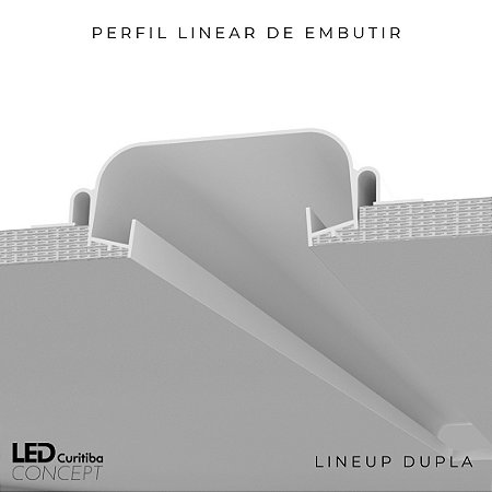 Perfil Linear de Embutir Lineup Dupla - Newline