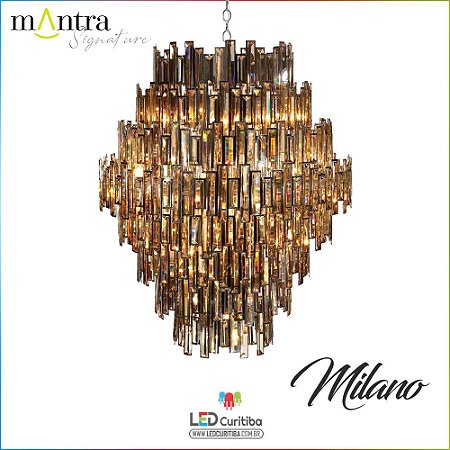 Lustre Milano Metal Cromado  (30448/30450) 12/28 Braços E14 40w