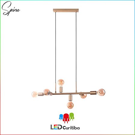 Pendente Spine em Cobre 6 Lampadas 40w(Max)