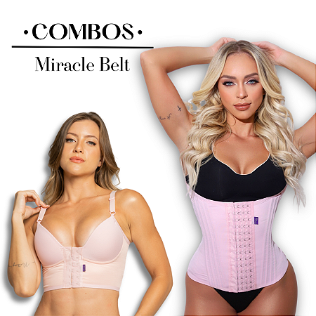 Cinta Faixa 4 Fechos + Sutiã Modelador