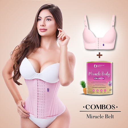 Cinta Faixa 4 Fechos e Sutiã Modelador + Miracle Body