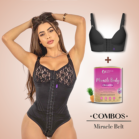 Cinta Modeladora Body Pré Moldado e Sutiã Modelador + Miracle Body