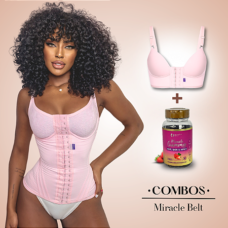Cinta Busto Pré Moldado e Sutiã Modelador + Miracle Gummy
