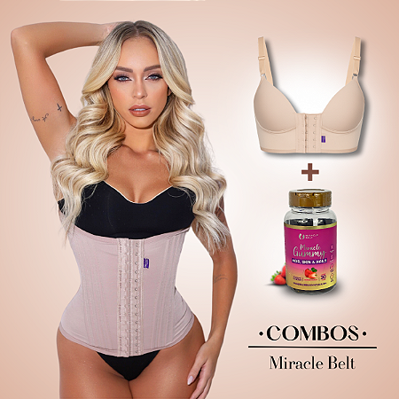 Cinta Faixa e Sutiã Modelador + Miracle Gummy