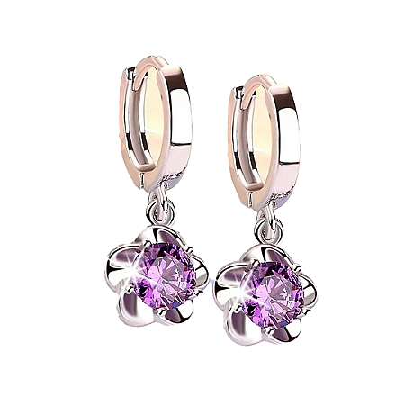 Brincos Flor de Ameixa Banhado Prata