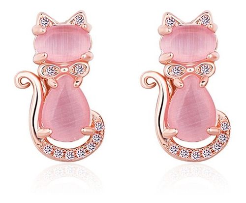 Brinco de Gato Quartzo Rosa