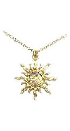 Colar Pigente Sol Dourado