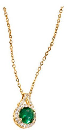 Colar Pigente Zircônia Verde