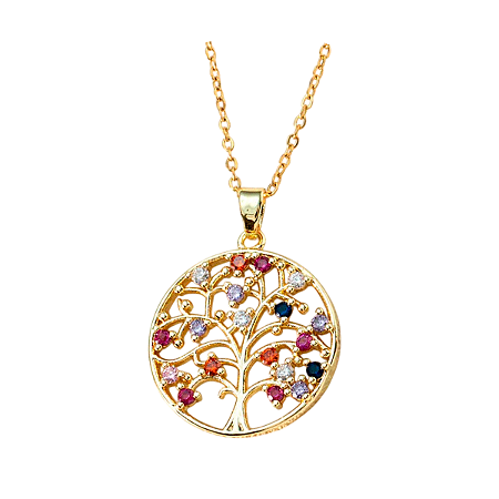 Colar Pigente Árvore Da Vida Vermelho