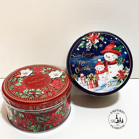 Biscoito amanteigado Natal lata