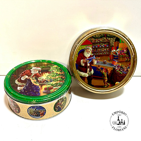 Biscoitos importados amanteigados e chocolate 150gr lata Natal