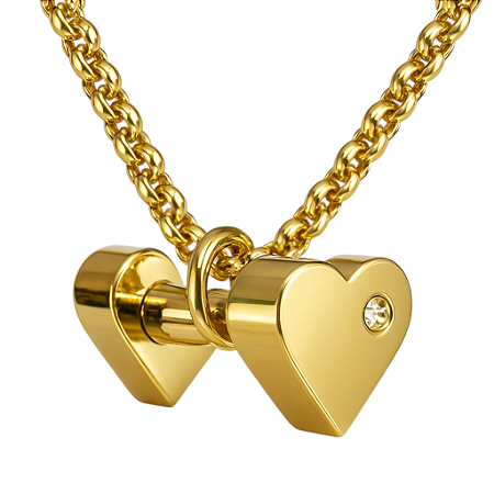 Colar com pingente halter de coração Dourado