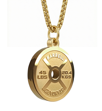 COLAR COM PINGENTE ANILHA NO PAIN NO GAIN BANHADO A OURO