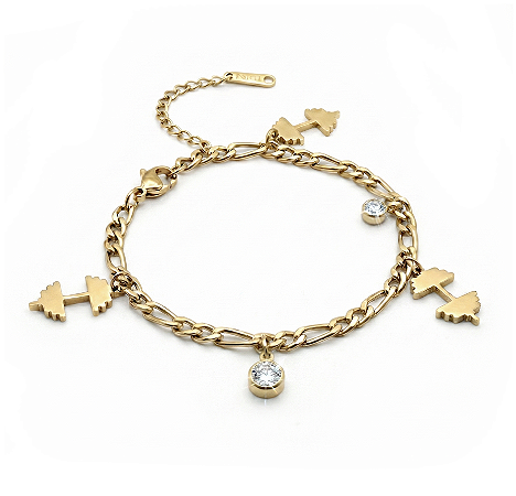 Pulseira glamour gym banhada a ouro