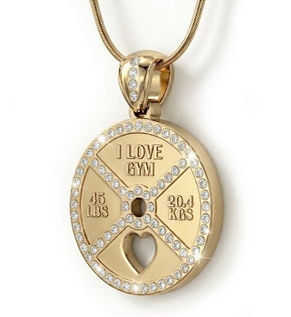 Colar com pingente anilha luxury banhado a ouro com cristais