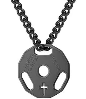 Colar com pingente anilha cruz black