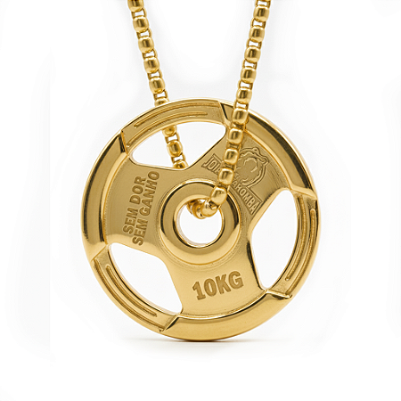 Colar com pingente anilha raiz banhada a ouro