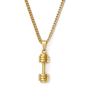 Colar com pingente halter mini banhado a ouro