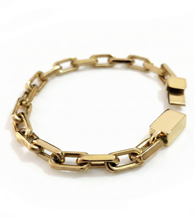 Pulseira Torion elite com fecho box banhada a ouro