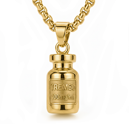 COLAR COM PINGENTE BUJÃO TREMBO BANHADO A OURO