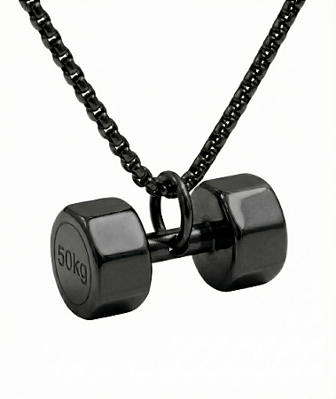 COLAR COM PINGENTE HALTER DECAGONAL BLACK