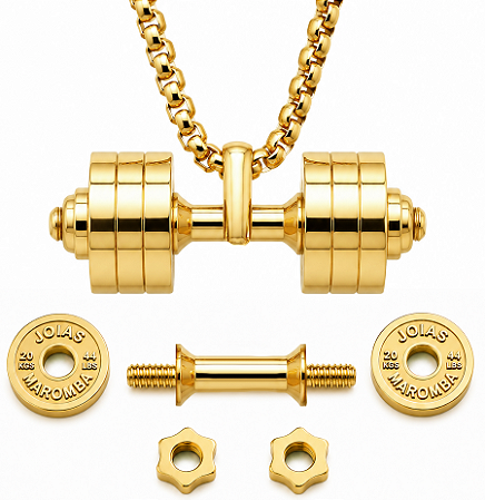 COLAR COM PINGENTE HALTER ELITE DESMONTAVEL BANHADO A OURO
