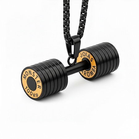 COLAR COM PINGENTE HALTER MONSTER BLACK