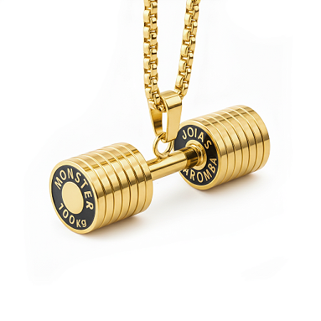 COLAR COM PINGENTE HALTER MONSTER BANHADO A OURO