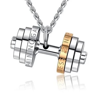 Colar com pingente halter no pain no gain
