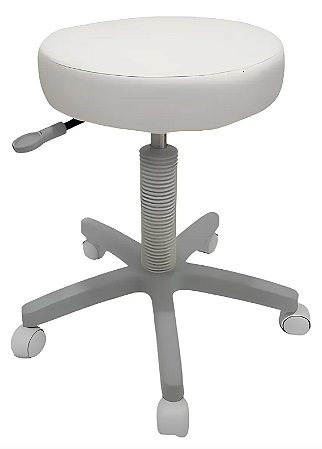 Cadeira Mocho Base Cinza Assento Branco