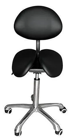 Banco Mocho Sela Bi Partido Encosto Regulável - Montserrat Estrutura Cromada