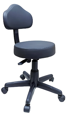 Cadeira Mocho Giratória Verona Com Regulagem De Altura Cor Preto Material Do Estofamento Corino/espuma