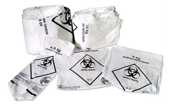 Saco Lixo Descartar Resíduos Hospitalar 50l Resistente 100un Cor Branco