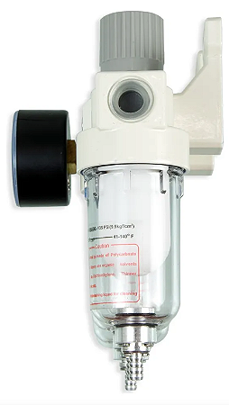 Filtro De Ar Odontológico Triplo Rosca 1/4'' Com Manômetro Branco