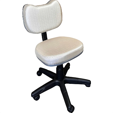 Mocho Dentista Manicure Pedicure Cabelereira Maquiadora Cor Bege Material Do Estofamento Tecido
