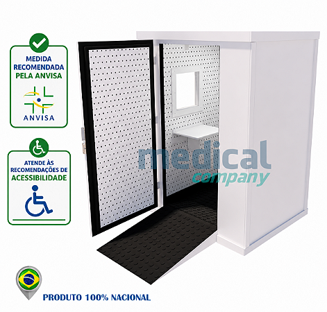 Cabine acústica para audiometria FonoPrime Deluxe 1,50 X 1,50 X 2,00 (L x C x A) COM ACESSIBILIDADE