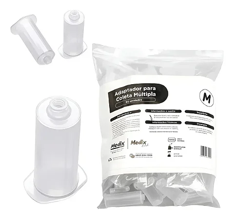 Adaptador Coleta De Sangue À Vácuo Medix Holder 50 Unidades