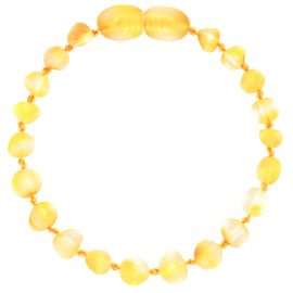 Pulseira de Ambar Limão fosco 14 cm alivia cólicas, vacinas, sono e dentição do bebê