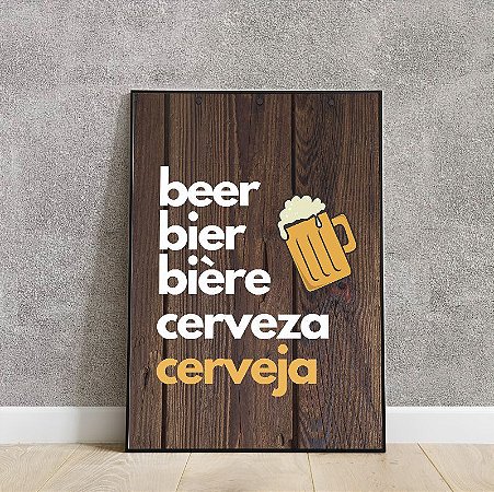 Placa decorativa peça a sua cerveja em qualquer lugar