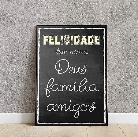 Placa decorativa Deus família amigos