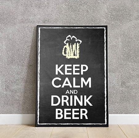 Placa decorativa Keep calm and drink beer