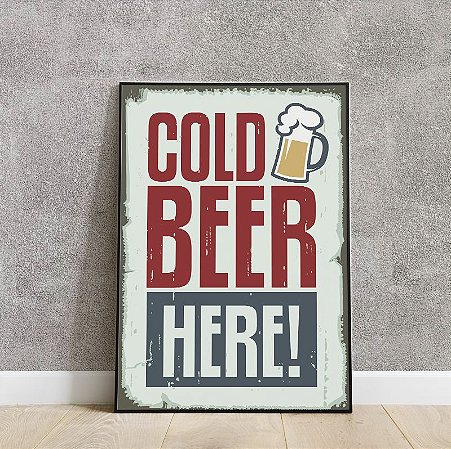 placa decorativa da Cold Beer Here!