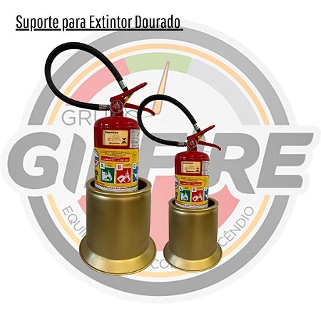 Suportes para extintor de piso modelo dourado  em aluminio