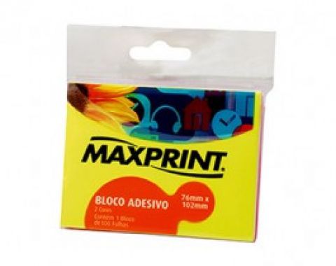 Bloco Adesivo 76x102 Amarelo - Maxprint