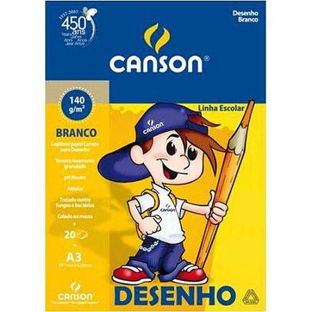 Bloco de Desenho Canson Branco A3 com 20fls