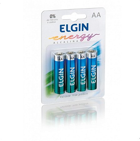 Pilha Alcalina Aa Lr6 1.5v 4 Unidades Elgin