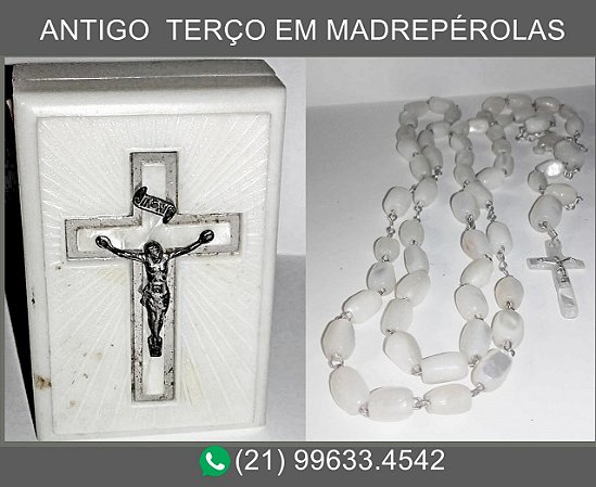 Antigo terço.Madrepérolas.