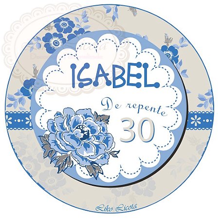 Kit digital floral azul